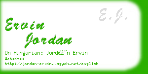 ervin jordan business card